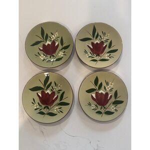 Vintage Stangl Pottery Set Of 4 Plates 6in Magnolia Dessert Bread S18